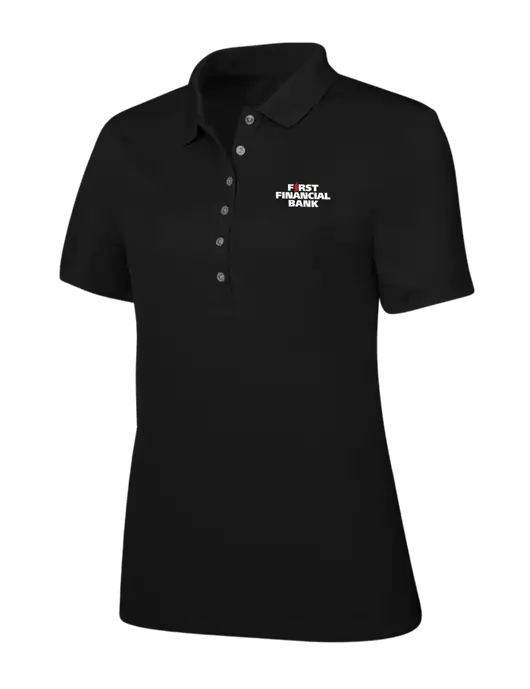 Callaway Womens Ottoman Black Polo w/First Financial Bank Logo