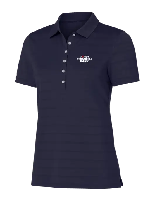 Callaway Womens Navy Ventilated Polo w/First Financial Bank Logo