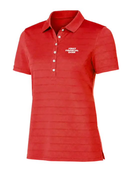 Callaway Womens Red Ventilated Polo w/First Financial Bank Logo