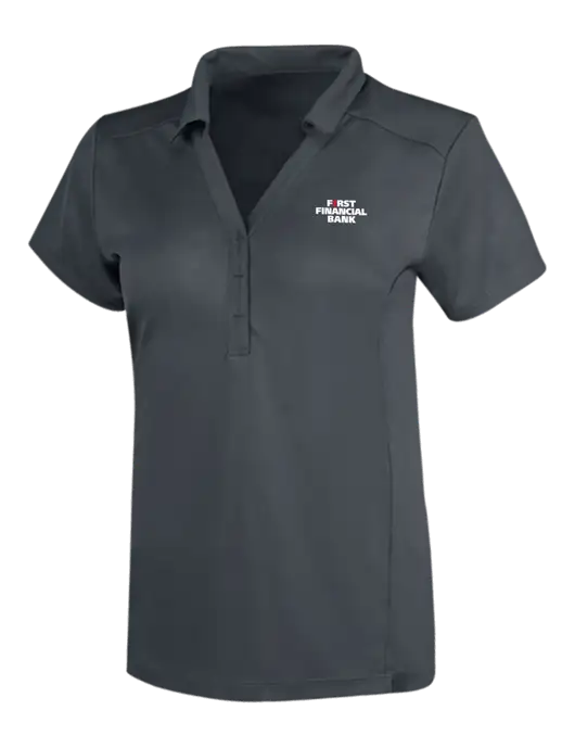 OGIO Dark Grey Womens Framework Polo w/First Financial Bank Logo