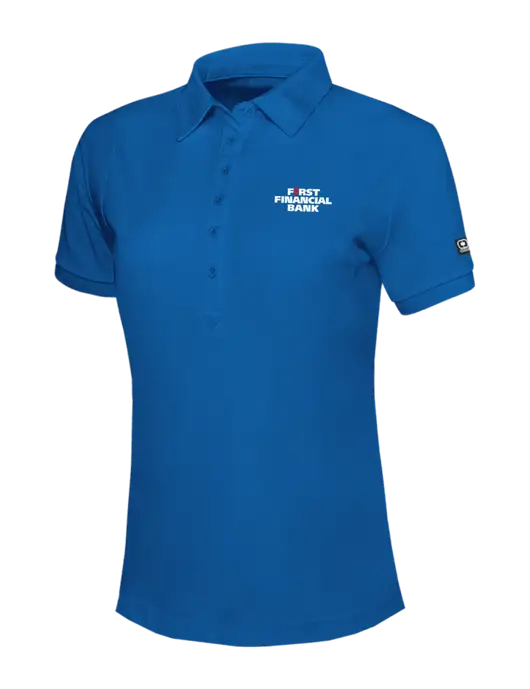 OGIO Womens Royal Blue Jewel Polo w/First Financial Bank Logo