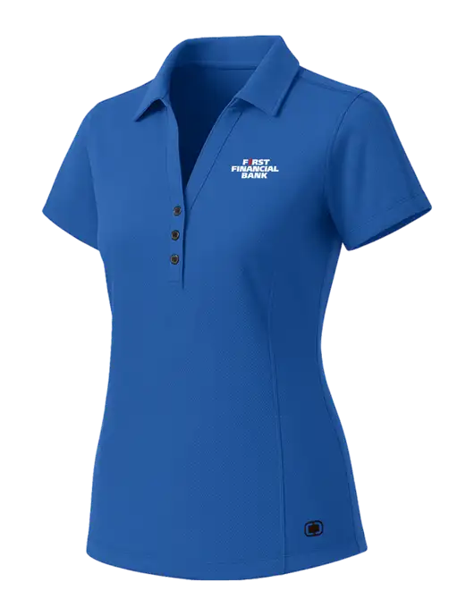 OGIO Womens Royal Blue ONYX Polo w/First Financial Bank Logo