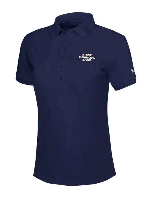 OGIO Womens Navy Jewel Polo w/First Financial Bank Logo