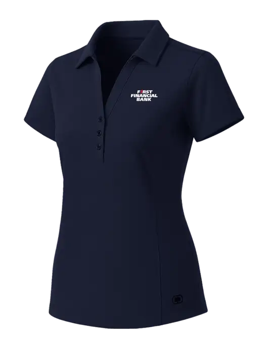 OGIO Womens Navy ONYX Polo w/First Financial Bank Logo