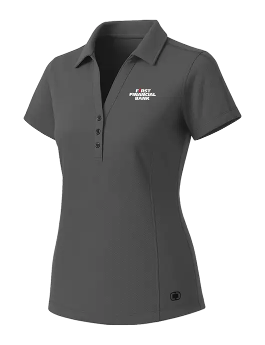 OGIO Womens Medium Grey ONYX Polo w/First Financial Bank Logo