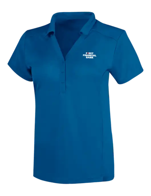 OGIO Royal Blue Womens Framework Polo w/First Financial Bank Logo