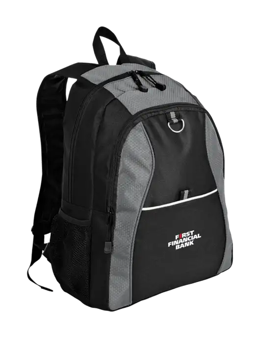 Honeycomb Grey/Black Backpack w/First Financial Bank Logo