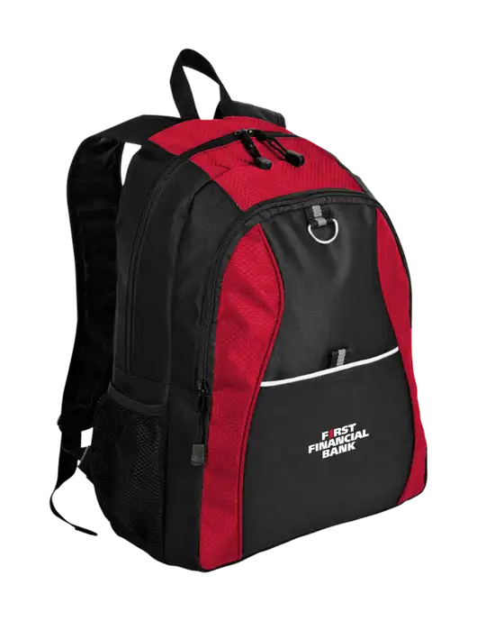 Honeycomb Red/Black Backpack w/First Financial Bank Logo