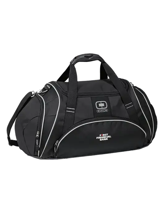 OGIO Black Crunch Duffel
 w/First Financial Bank Logo