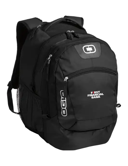 OGIO Black Rogue Pack
 w/First Financial Bank Logo