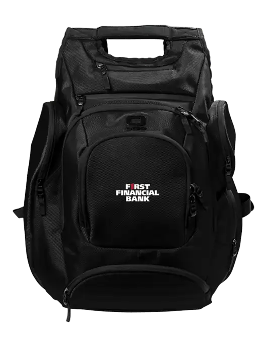 OGIO Blacktop Metro Ballistic Laptop Backpack w/First Financial Bank Logo