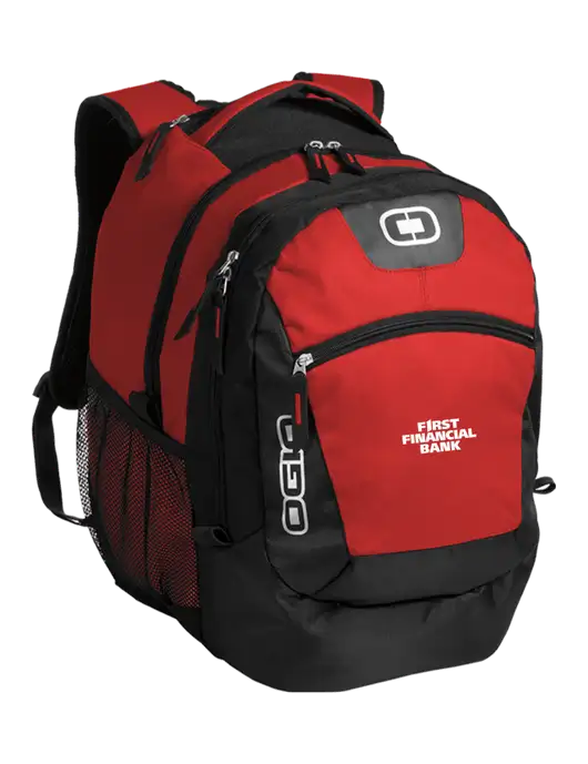 OGIO Red Rogue Pack
 w/First Financial Bank Logo