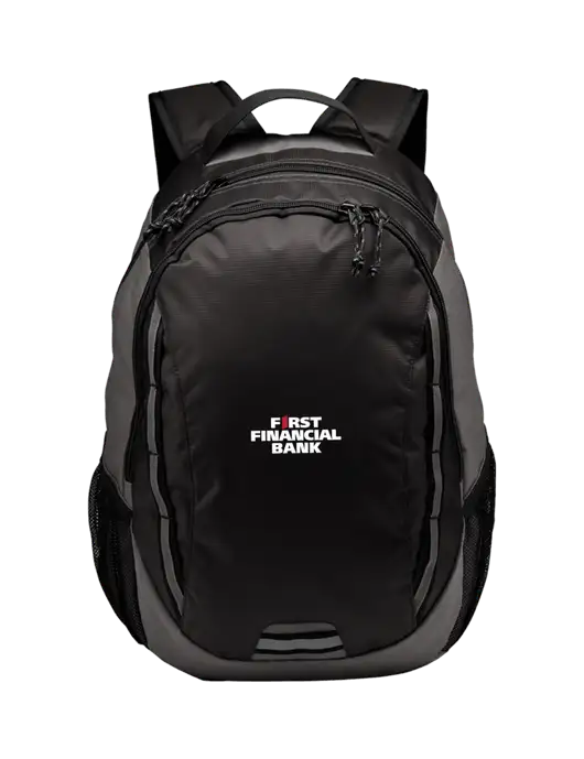 Ridge Charcoal/Dark Charcoal Laptop Backpack w/First Financial Bank Logo