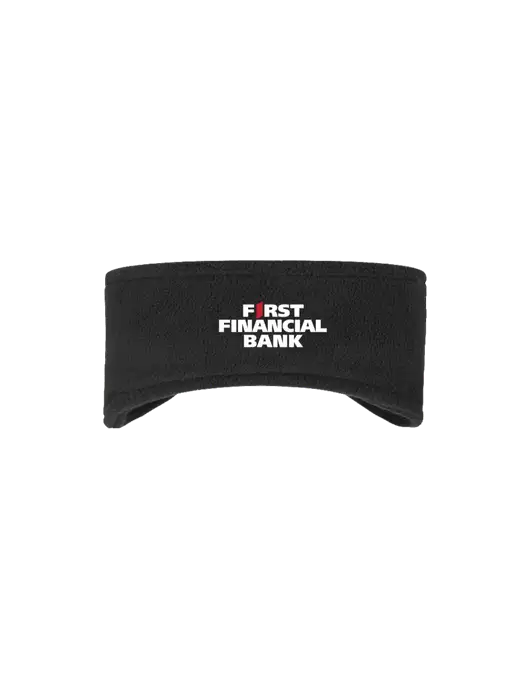 Black Stretch Fleece Headband w/First Financial Bank Logo