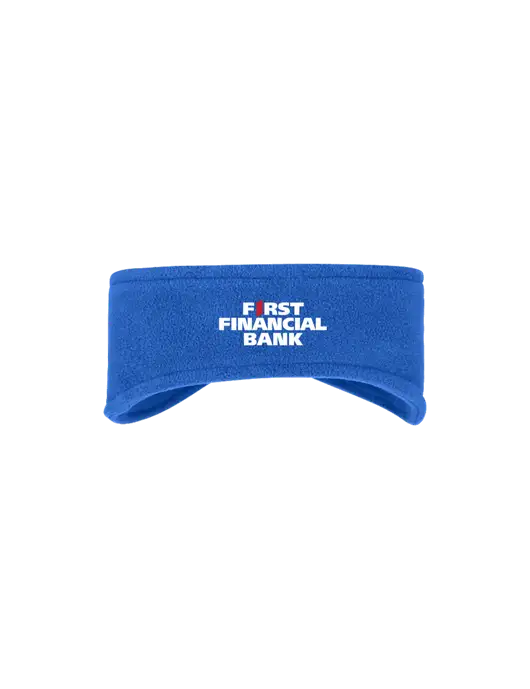 Royal Stretch Fleece Headband w/First Financial Bank Logo