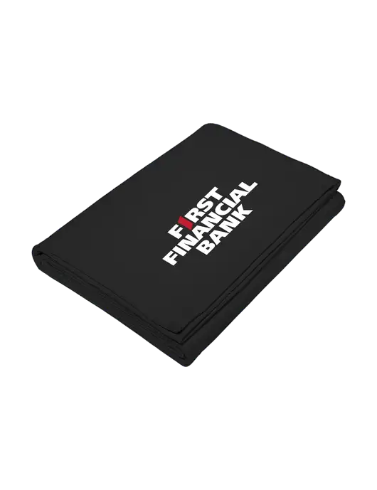 Core Black Fleece Sweatshirt Blanket w/First Financial Bank Logo