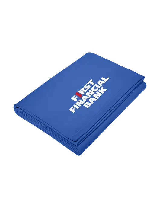 Core Royal Fleece Sweatshirt Blanket w/First Financial Bank Logo