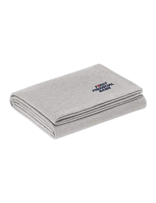 Recycled Light Heather Grey Blanket w/First Financial Bank Logo