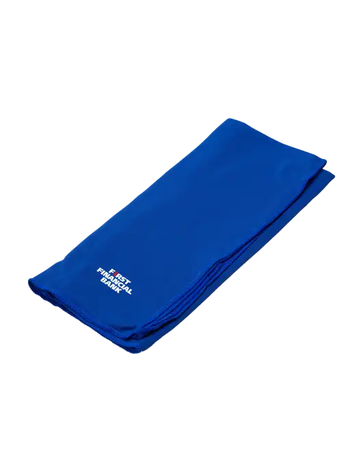 Eclipse Blue Copper Infused Cooling Towel w/First Financial Bank Logo