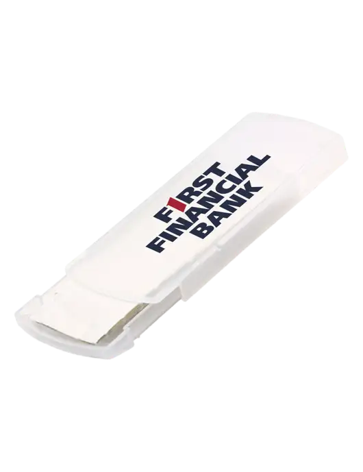 Slide Right Clear Bandage Dispenser w/First Financial Bank Logo