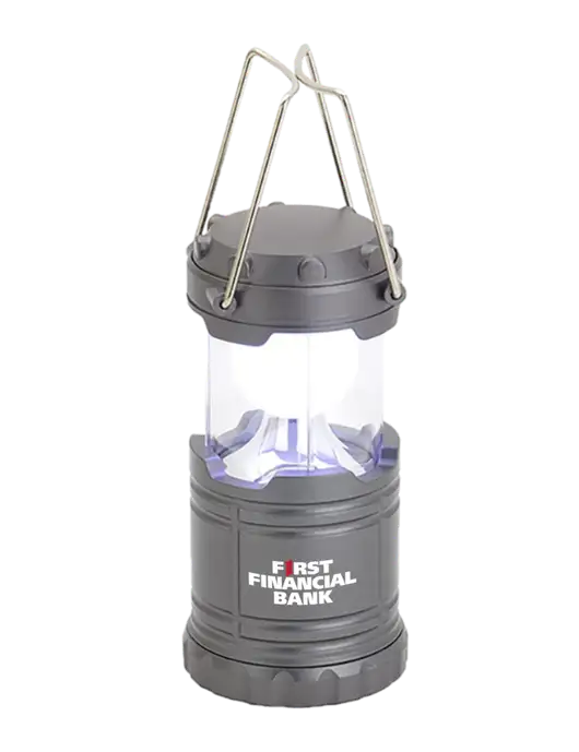 Gunmetal Mini Retro Lantern w/First Financial Bank Logo