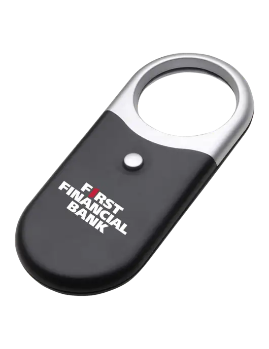 Compact Black Magnifier Light w/First Financial Bank Logo