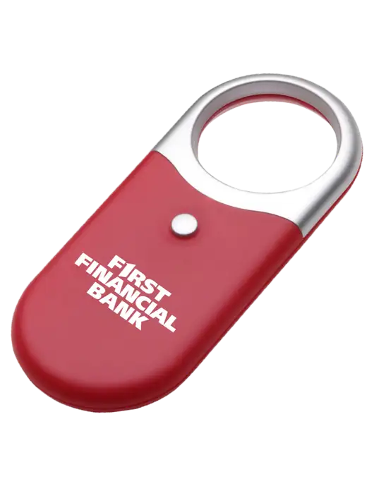 Compact Red Magnifier Light w/First Financial Bank Logo