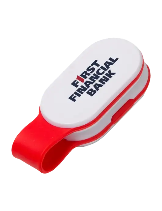 Magna Clip Red Personal Safety Light w/First Financial Bank Logo
